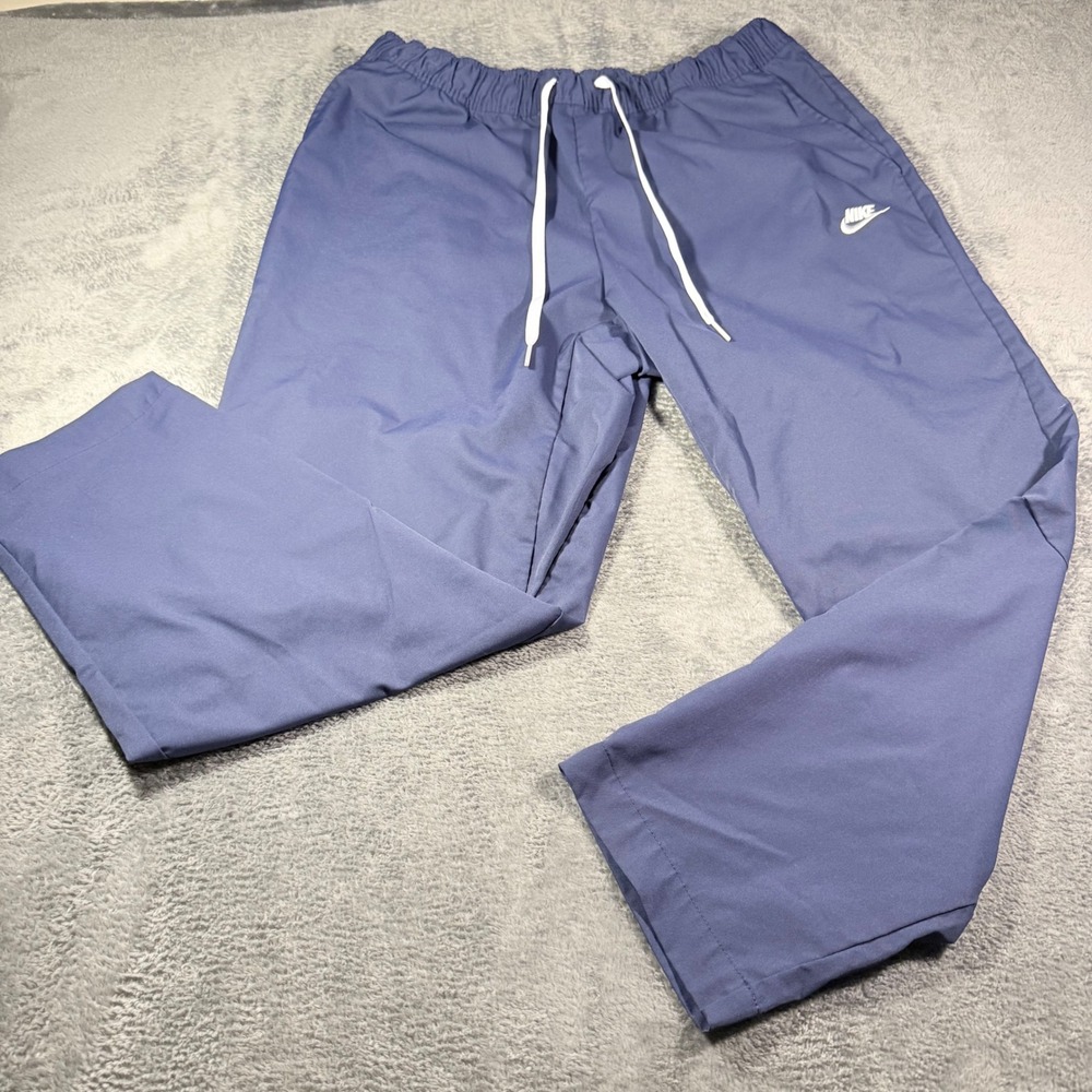 Nike Mens Sportswear Woven Pants Blue Drawstring Joggers XXL Futura Logo - Picture 1 of 7